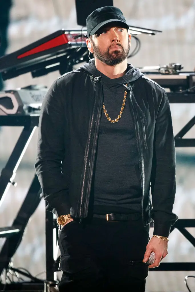 Eminem has shut down a theory about the new album. (CRAIG SJODIN via Getty Images)