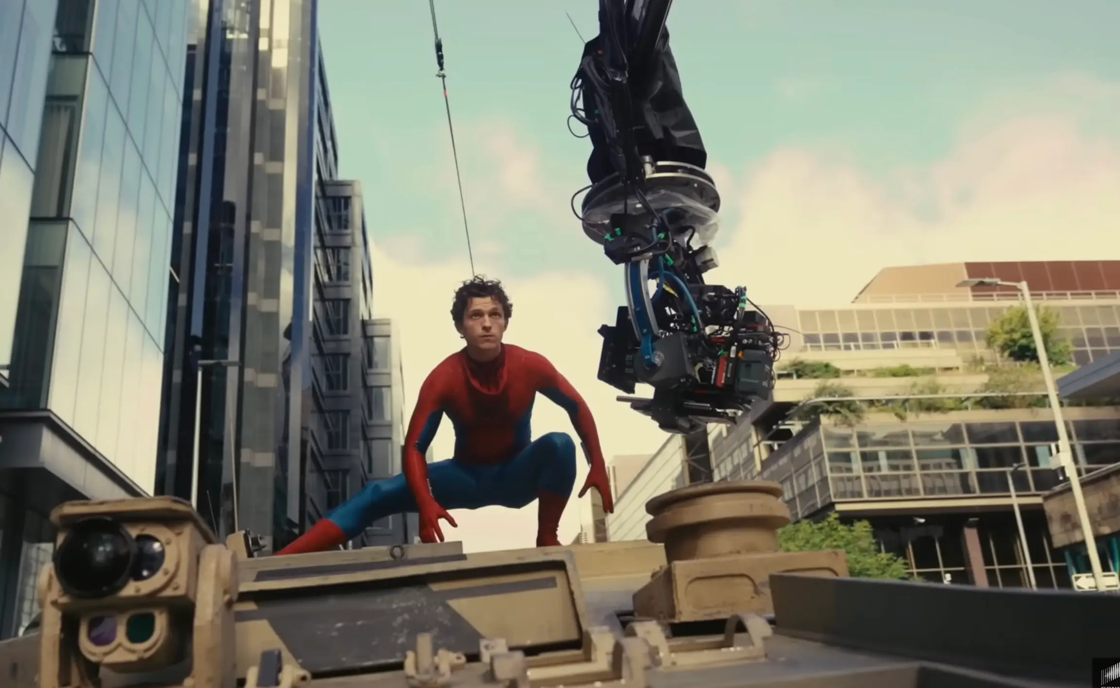 Holland was seen filming risky stunts for the new film in a promo video released by Sony last month (Sony)