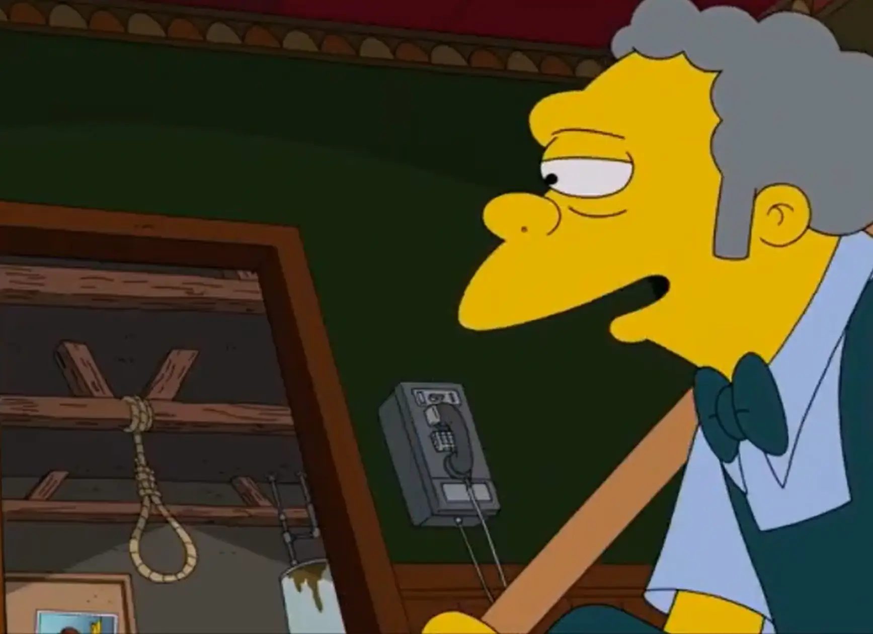 This one is pretty dark, poor Moe can't catch much of a break. (Disney)