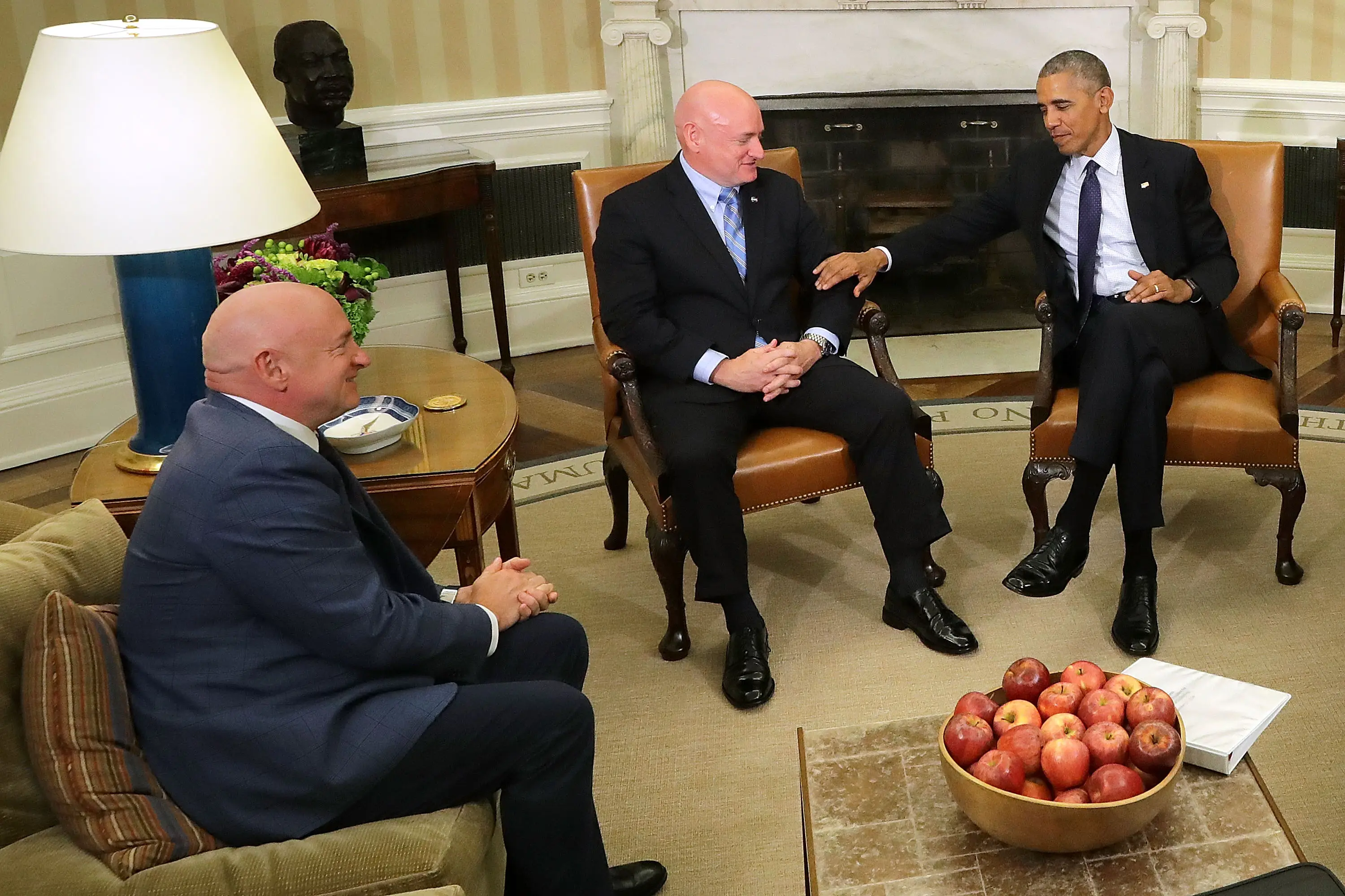 With President Barack Obama after the time spent in space (Chip Somodevilla/Getty Images)