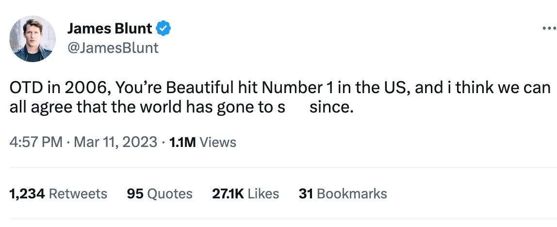 Blunt has made clear the song isn't what people think.