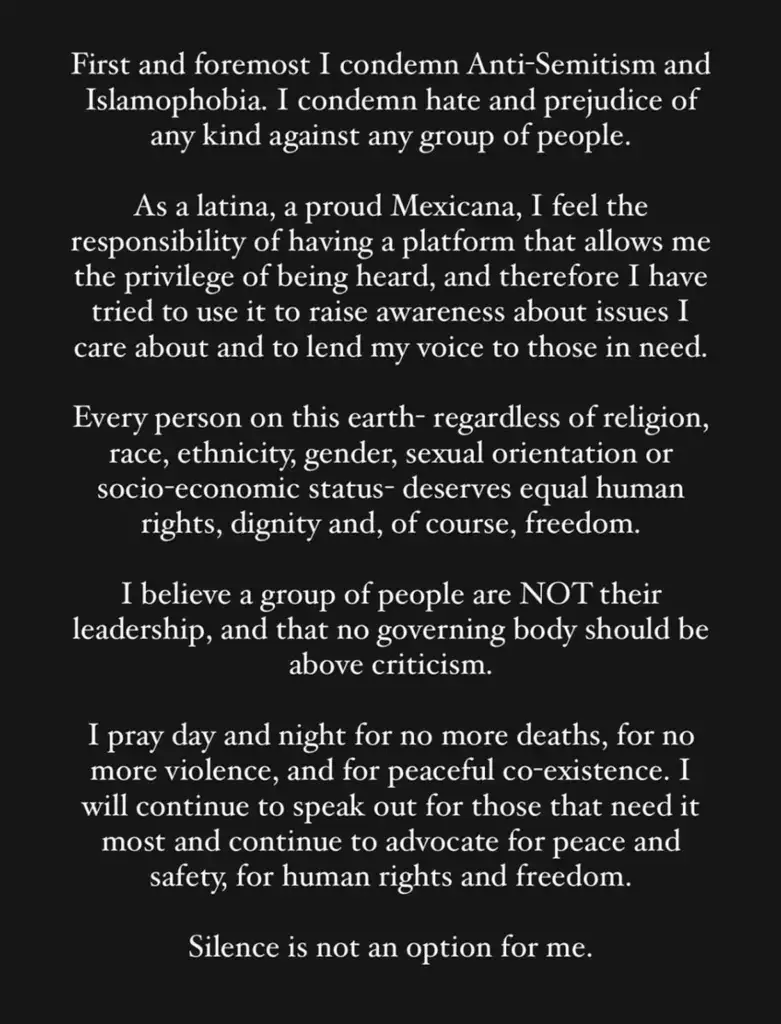 Melissa Barrera's Instagram statement (Instagram/@melissabarreram)