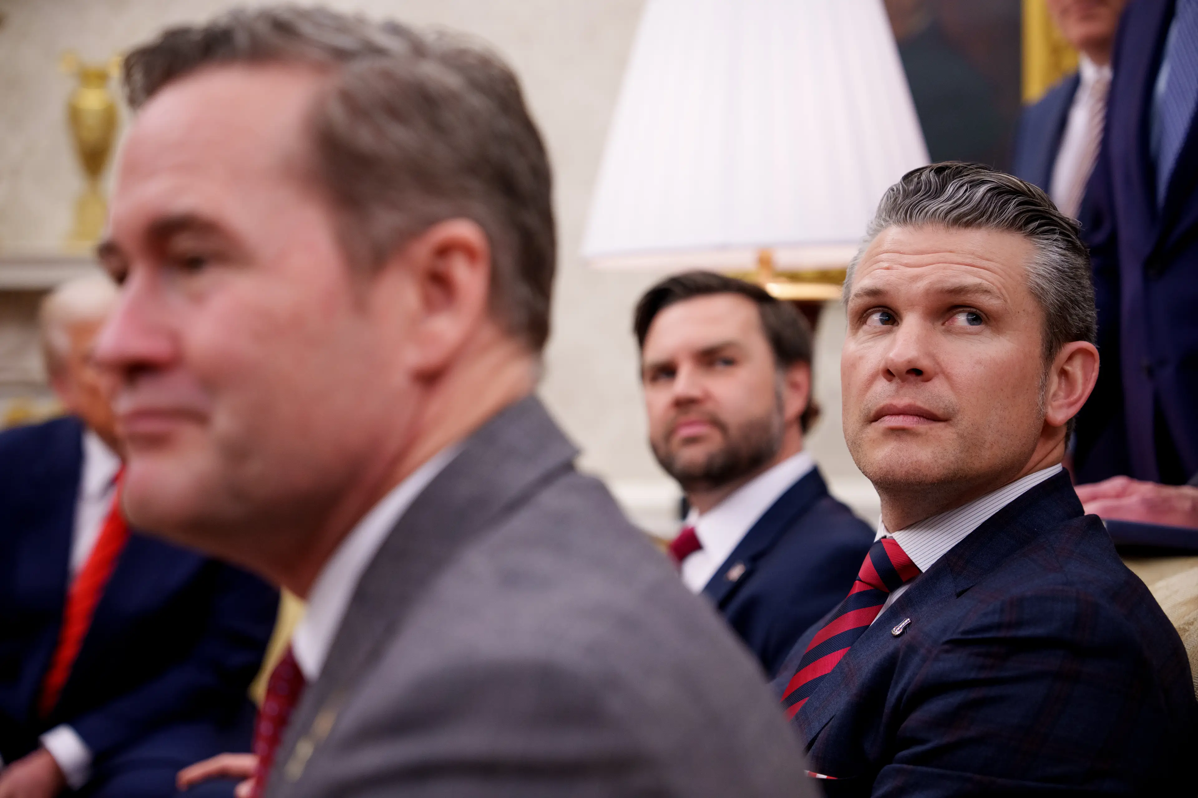 Waltz, Vance and Hegseth are all said to have been in the chat. ( Andrew Harnik/Getty Images)