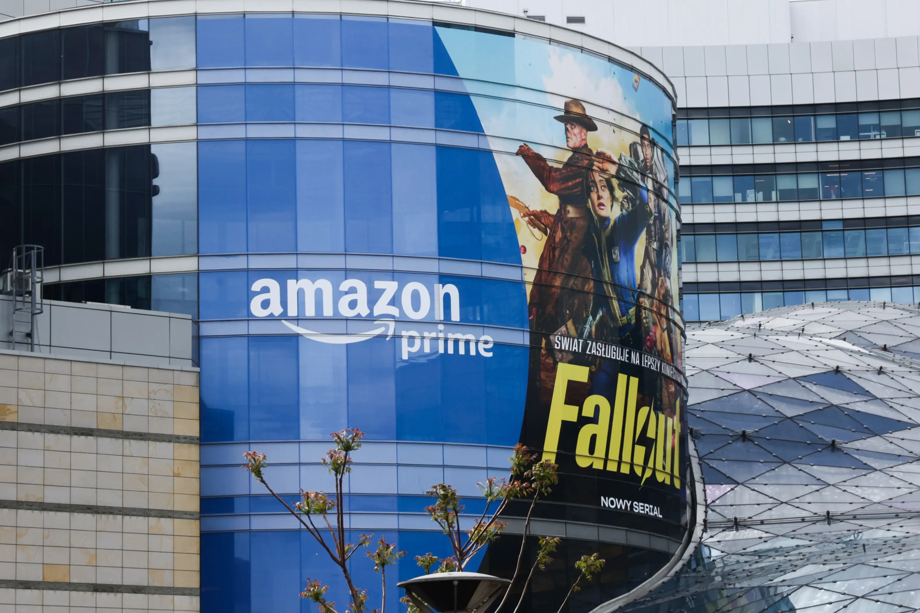 An advertisement for Fallout on Prime Video. (Jakub Porzycki/NurPhoto via Getty Images)