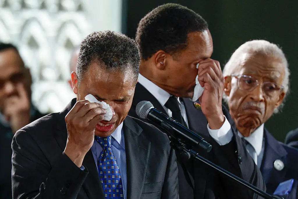 Jesse Jackson Jr. was not happy with the eulogies from a couple of former US Presidents (KAMIL KRZACZYNSKI / AFP via Getty Images)