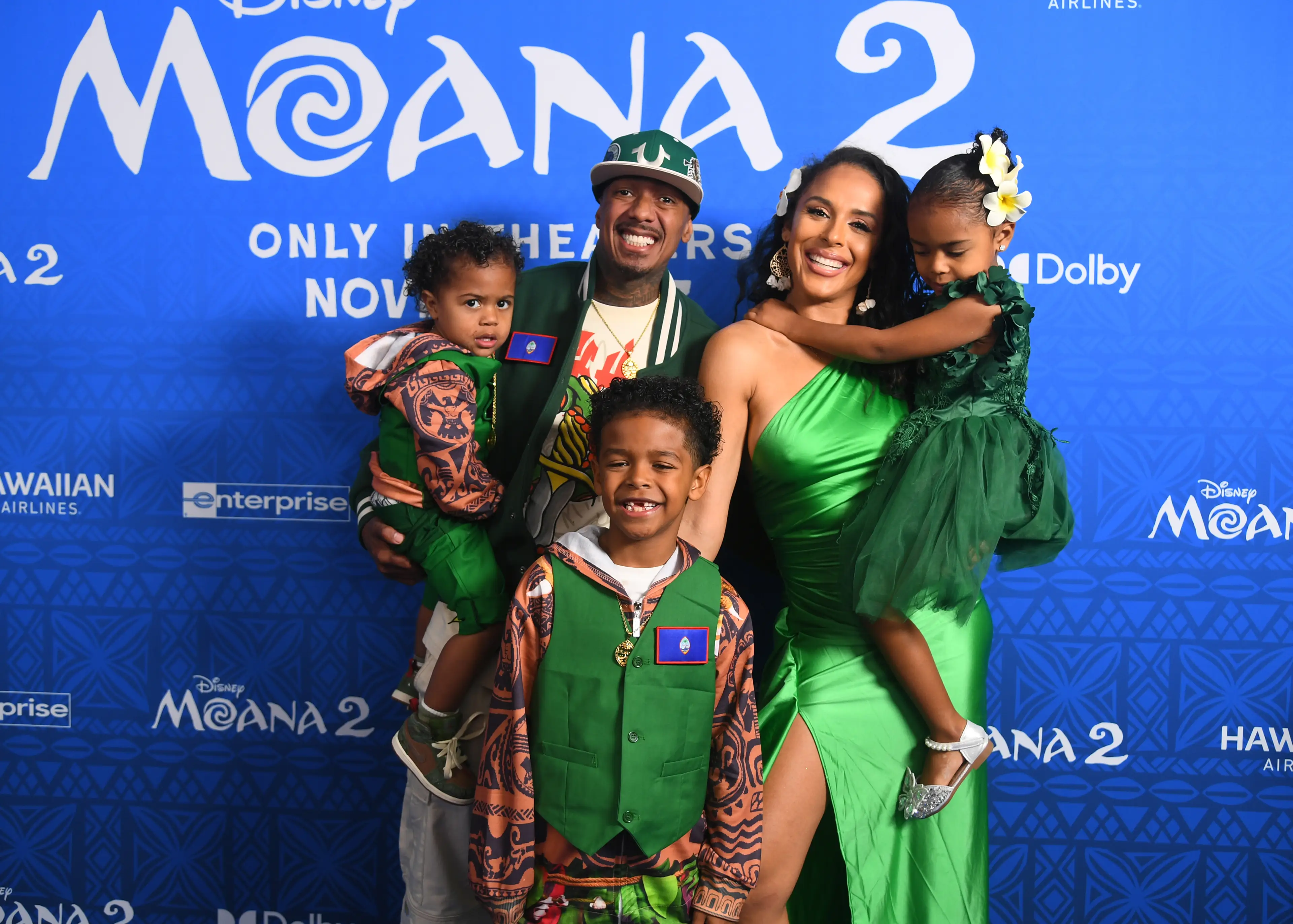 Cannon pictured with Brittany Bell and their three children (Alberto E. Rodriguez/Getty Images for Disney)