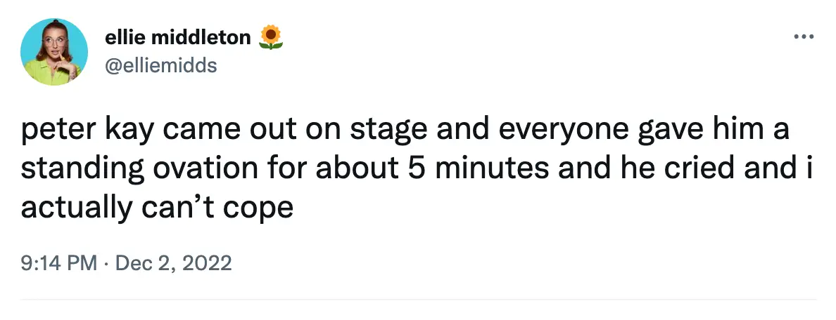 Fans said Kay's comedy was as good as ever.