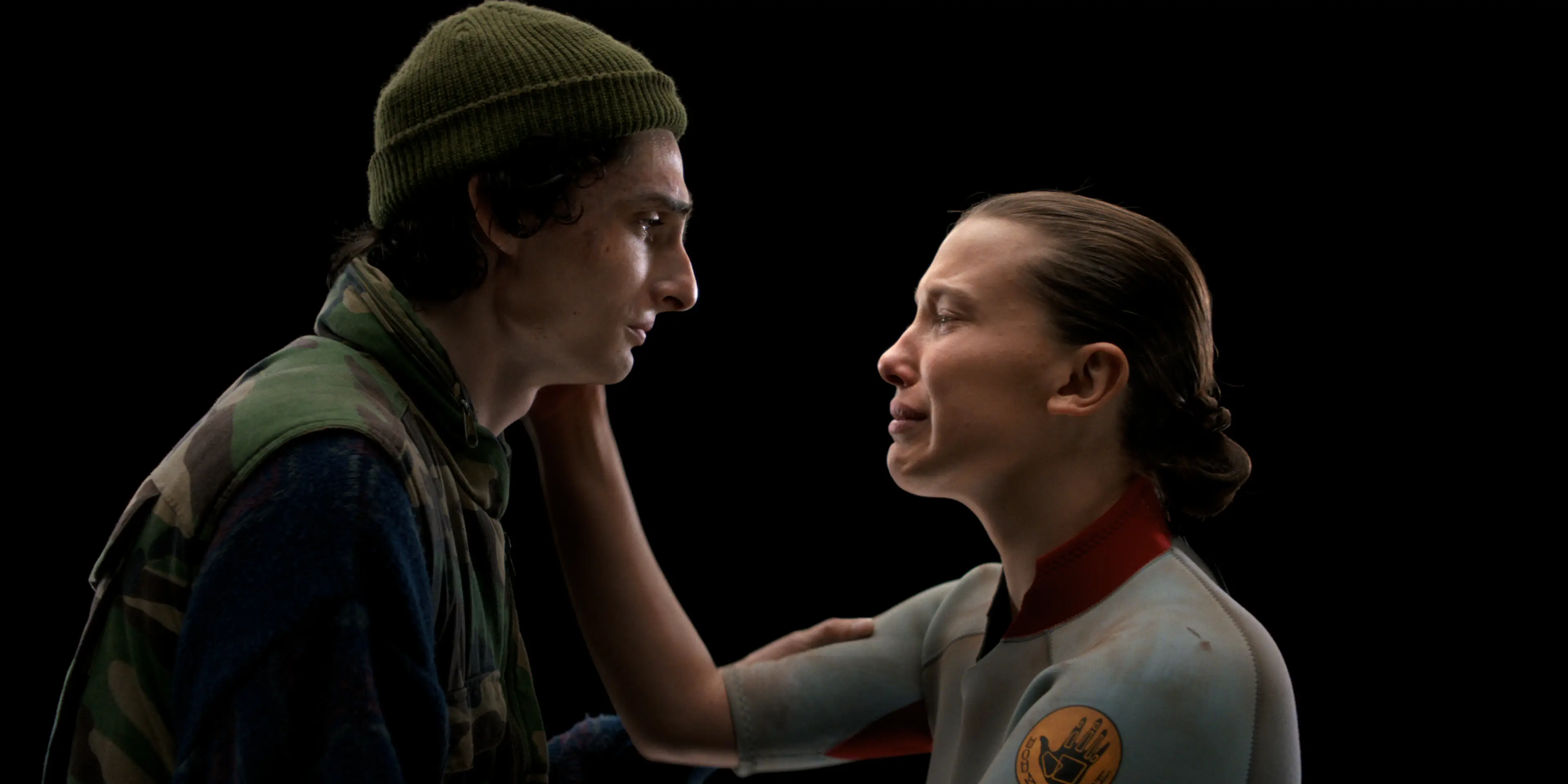 Eleven shares an emotional final scene with Mike in the Stranger Things finale (Netflix)