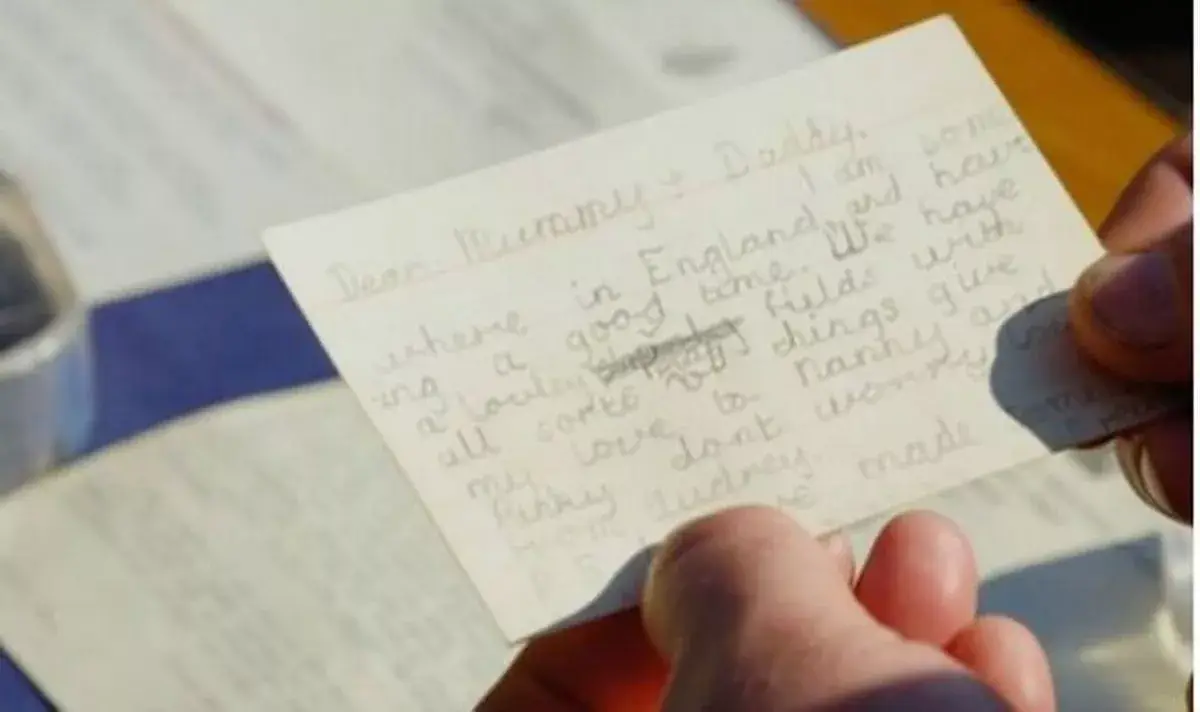The letter was from a child named Audrey who was killed soon after writing it. (BBC)