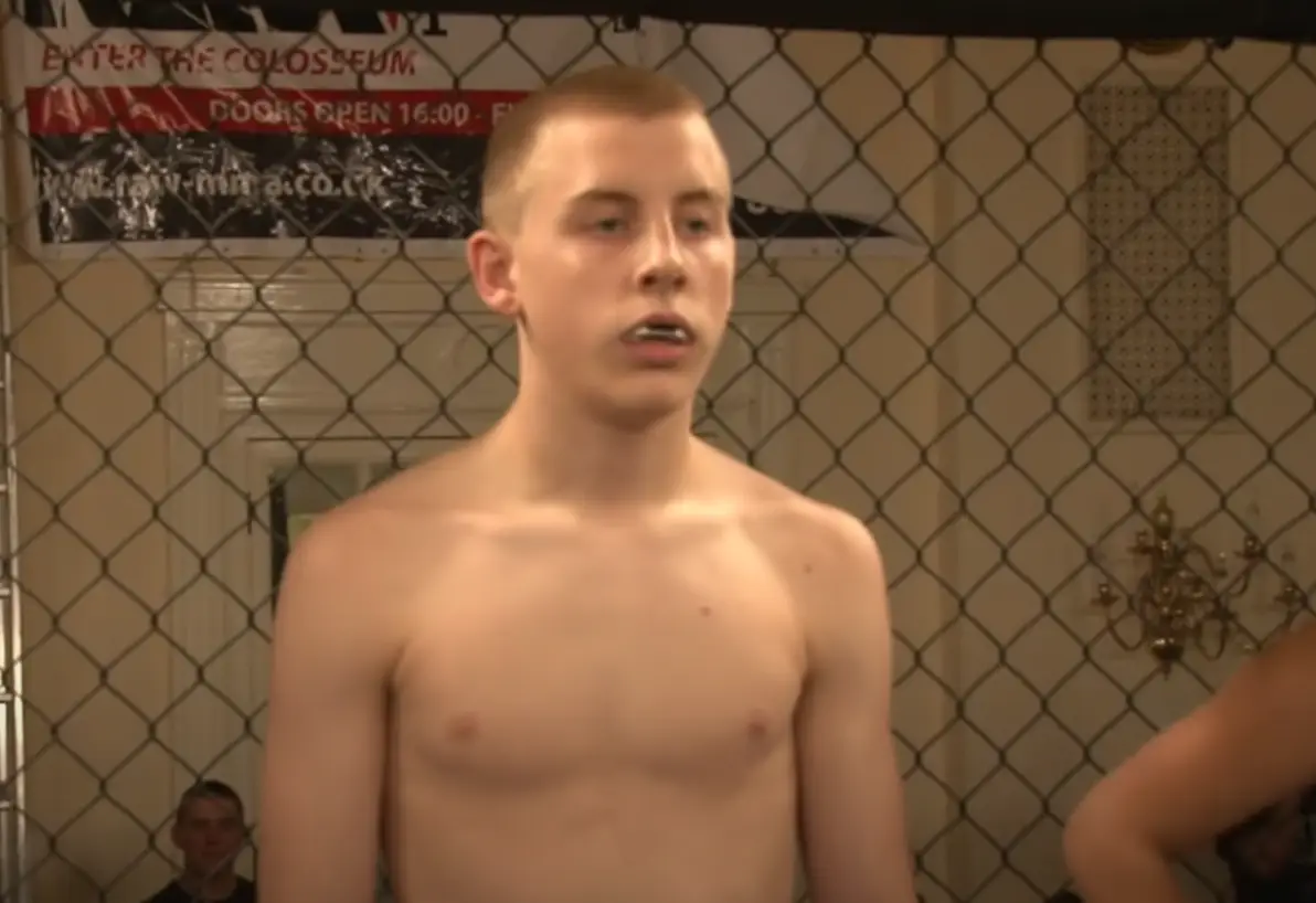 Pimblett just before taking on Scott Gregory in an amateur bout.