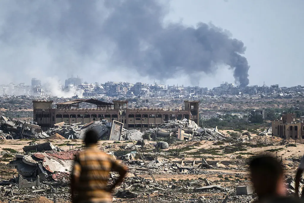 Gaza has been left in ruin after two years of attacks (Khames Alrefi/Anadolu via Getty Images)