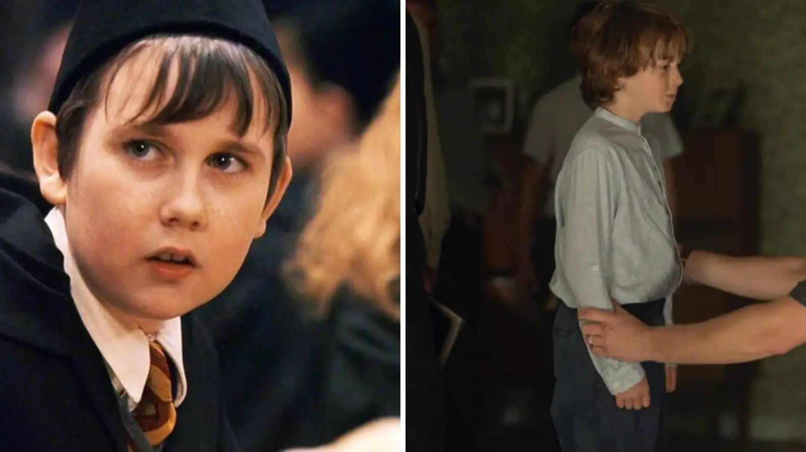 Matthew Lewis as Neville Longbottom, and Rory Wilmot, who is set to play him in the series (Warner Bros/Netflix)