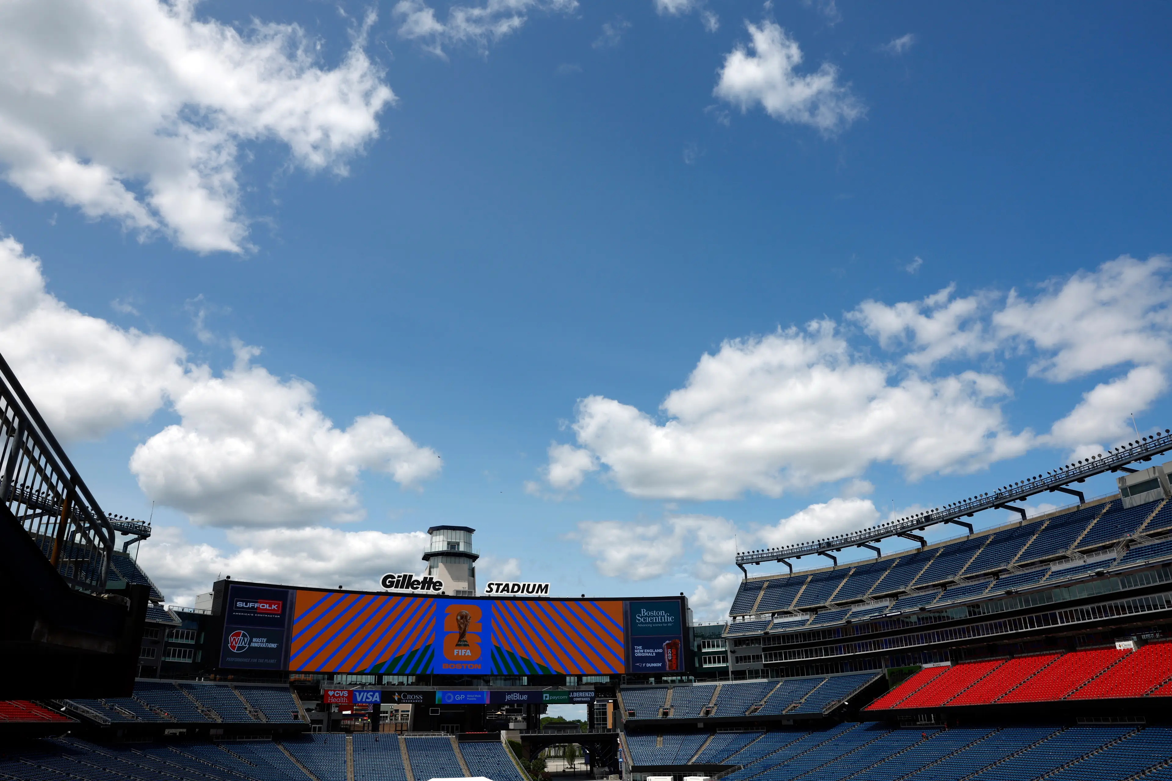 England are set to play at the Gilette Stadium on 23 June. (Danielle Parhizkaran/The Boston Globe via Getty Images)