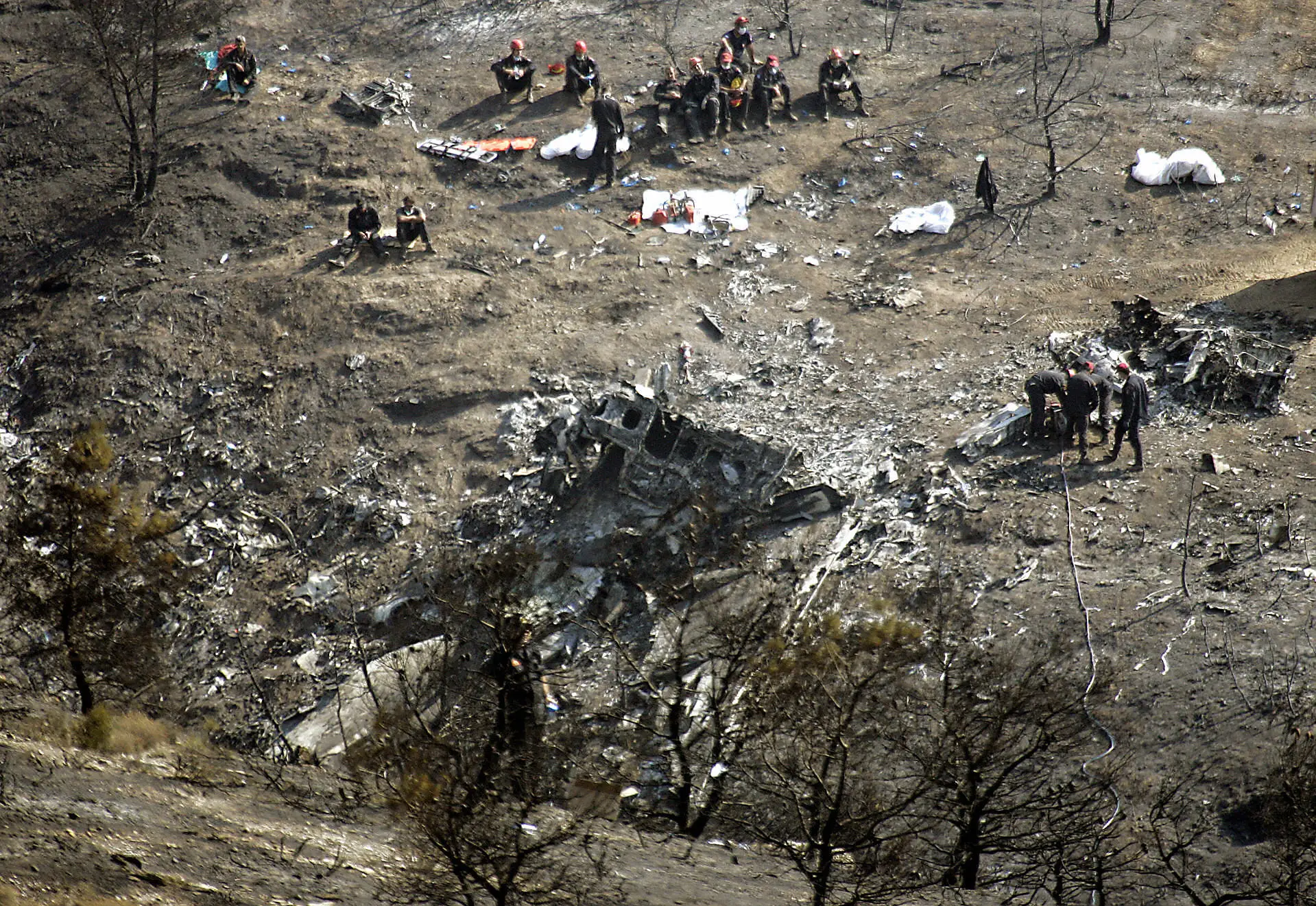 There were 121 people onboard. (LOUISA GOULIAMAKI/AFP via Getty Images)