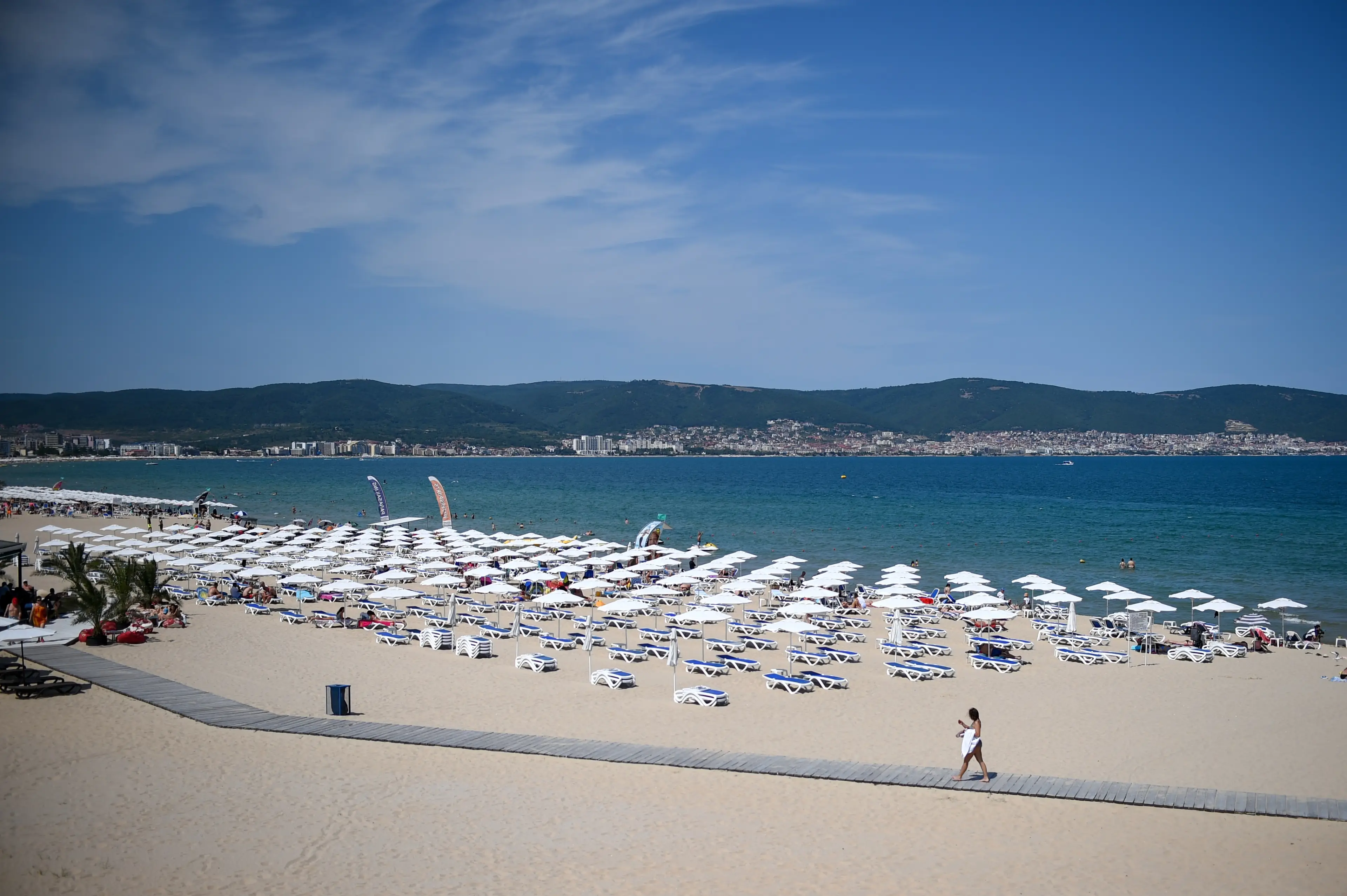 Here's a beach in the resort.