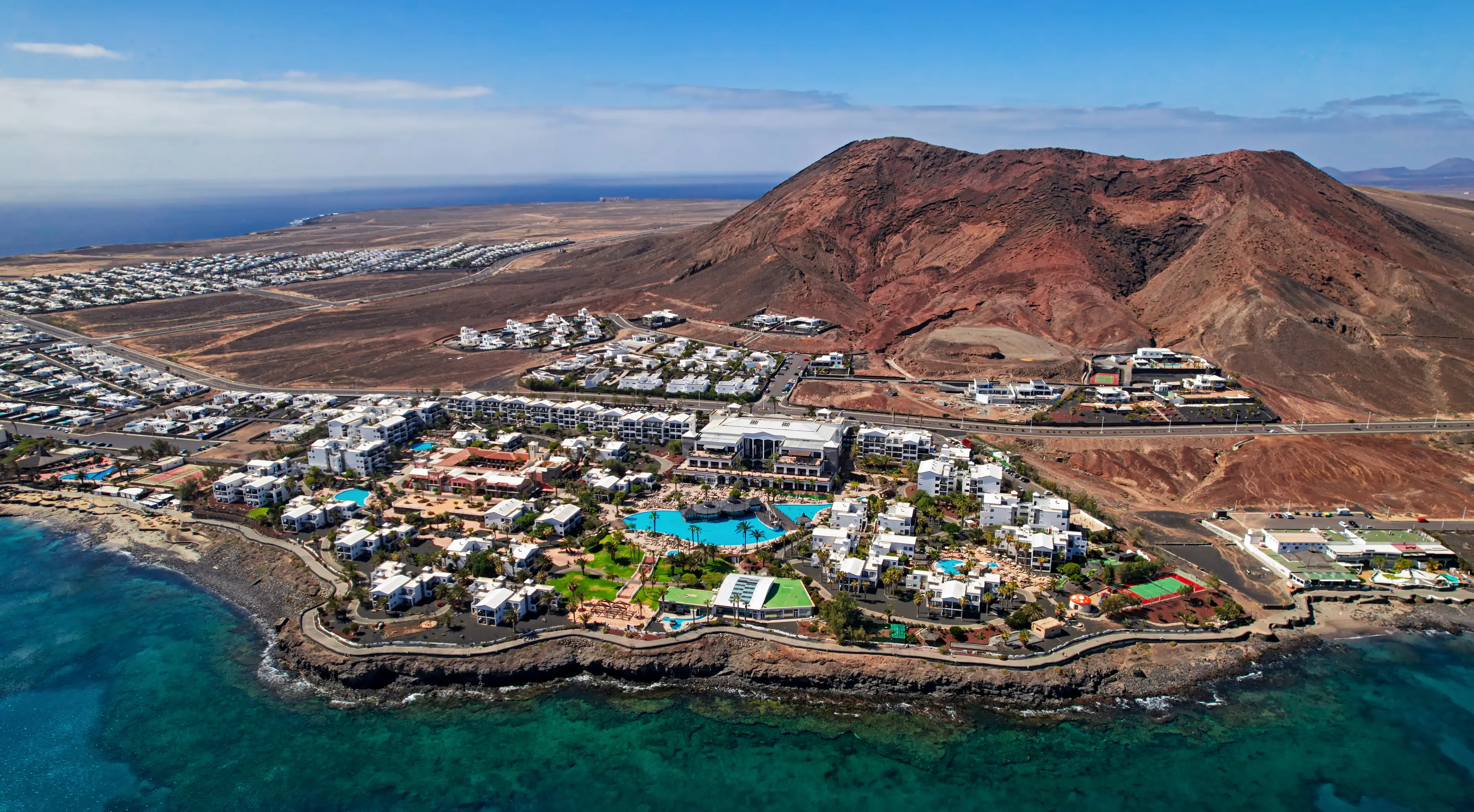 Aerial view of Playa Blanca and Montana Roja, Lanzarote (Getty Stock Images)
