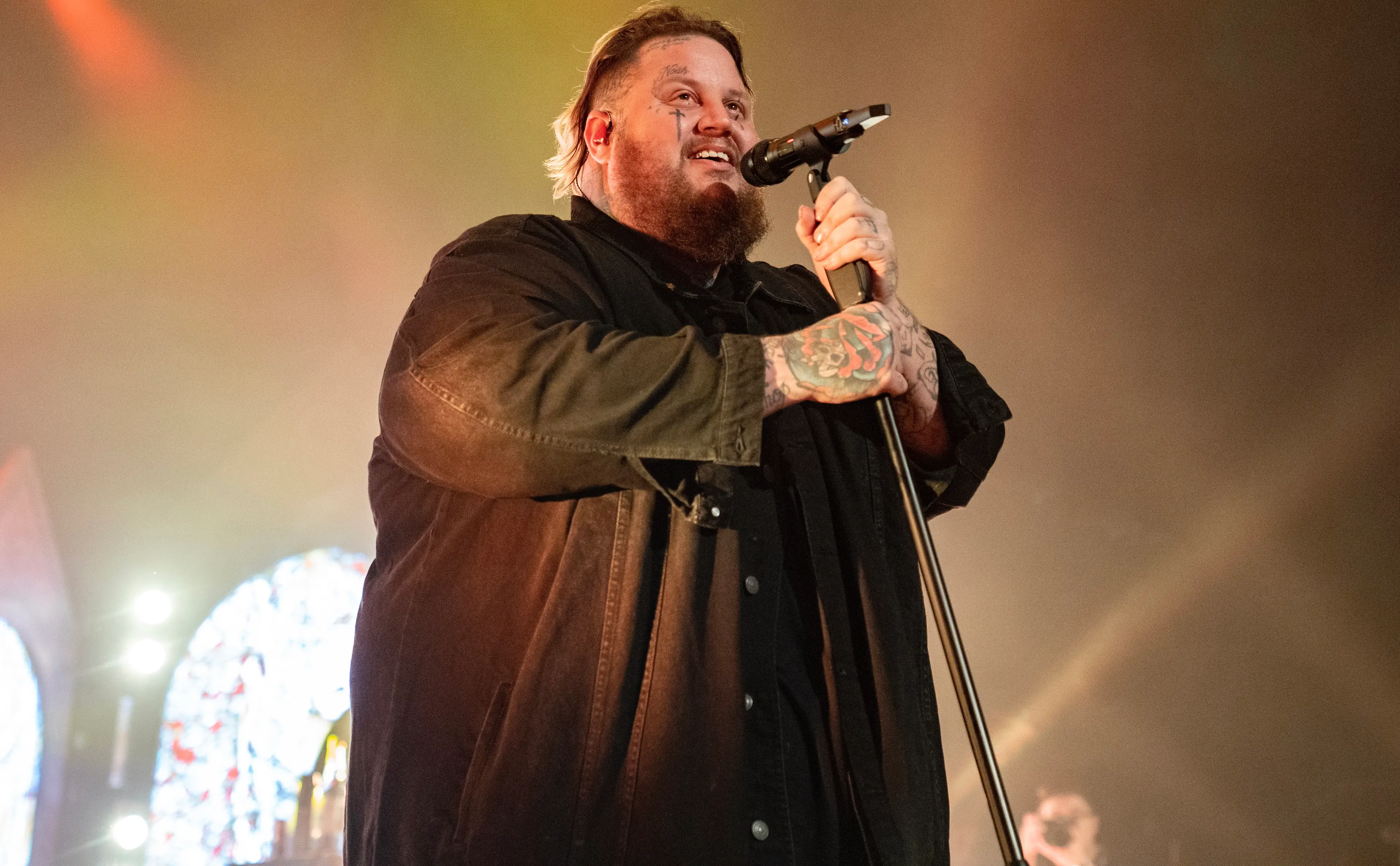 Jelly Roll, pictured on stage in 2021, has lost a staggering amount of weight over the last few years (Erika Goldring/Getty Images)