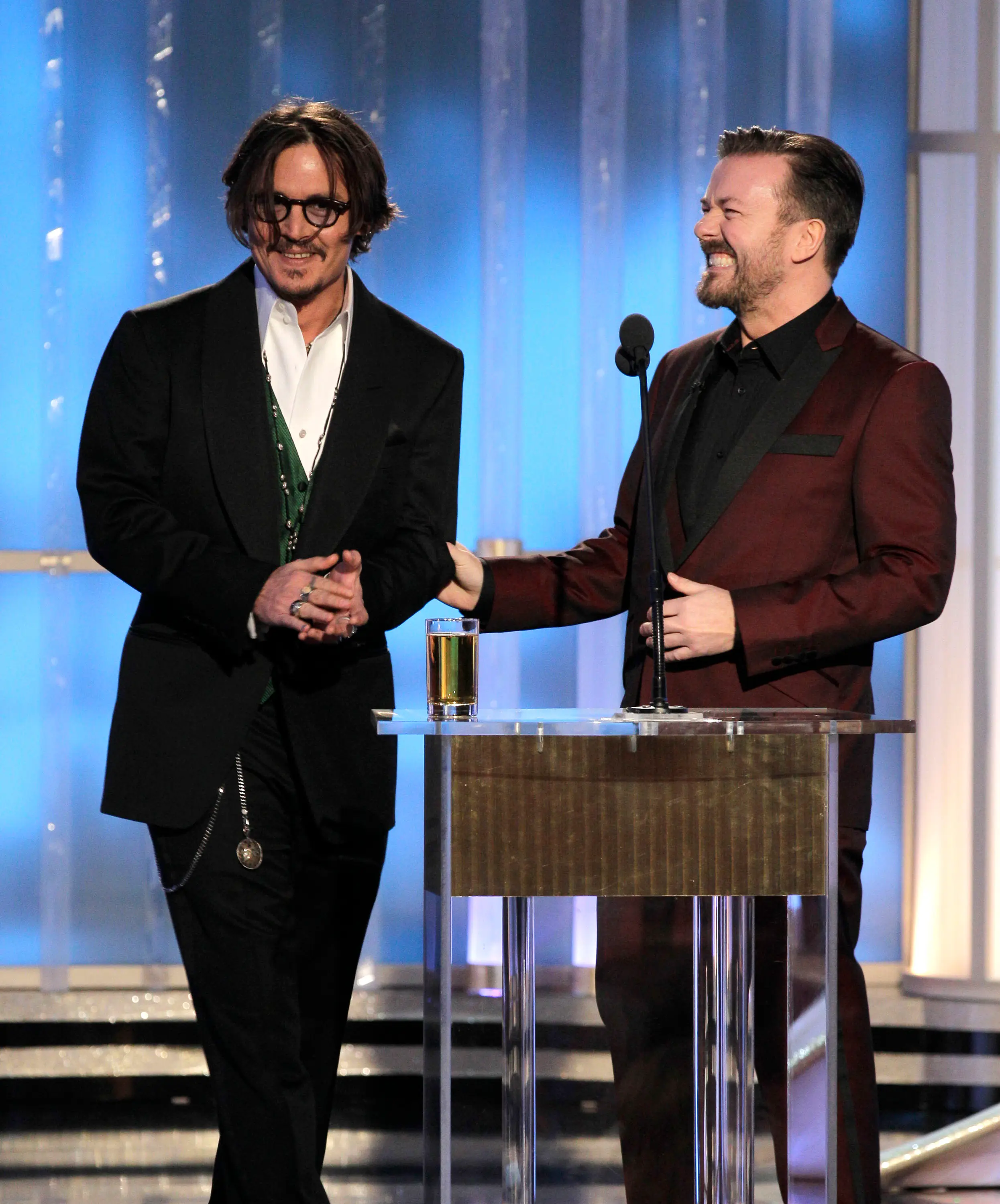 The actor and the comedian pictured at the Golden Globes together in 2012 (Paul Drinkwater/NBC via Getty Images)