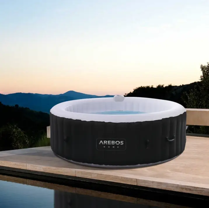 This Whirlpool Inflatable hot tub can fit up to six people.