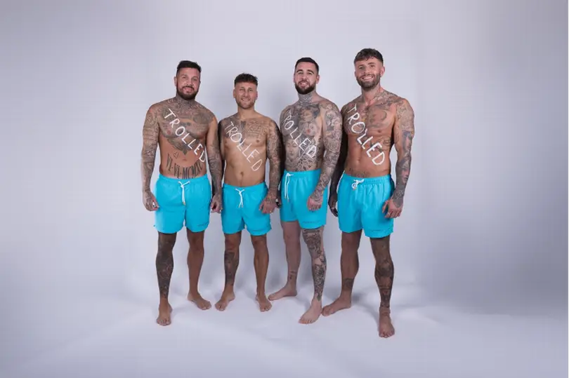 Kevin Rooney, Alex Lacey, Jamie Philips and Connor Humpage said they were 'vulnerable' in the mental health campaign. (Spabreaks.com)