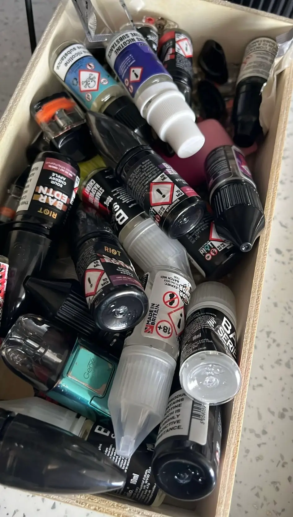 She was getting through up to five e-liquid's each day as well as puffing on disposable vapes (Supplied)