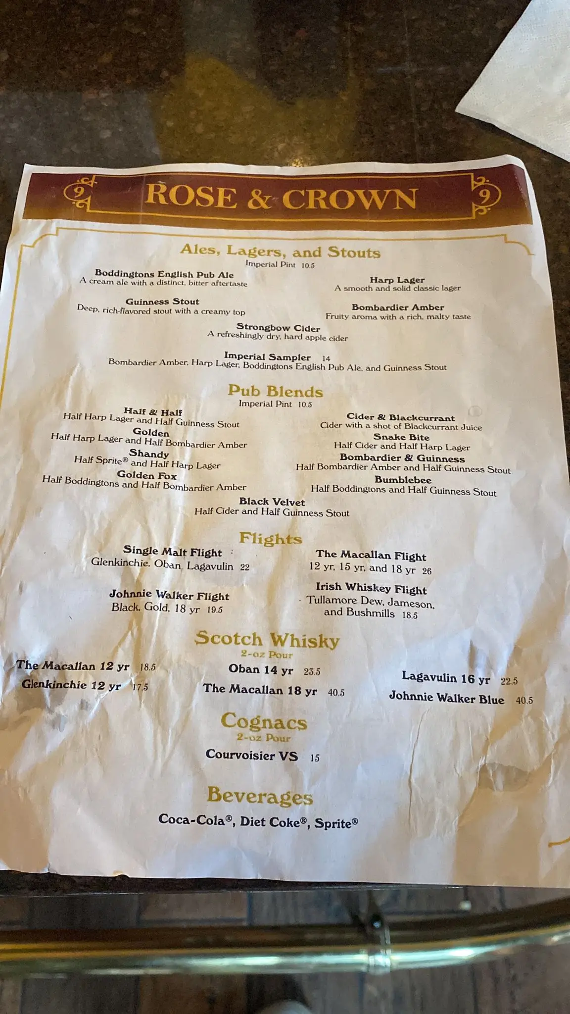 Here's all the booze on offer.