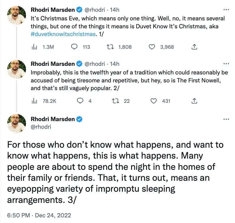 Rhodri Marsden gets the challenge going every year.