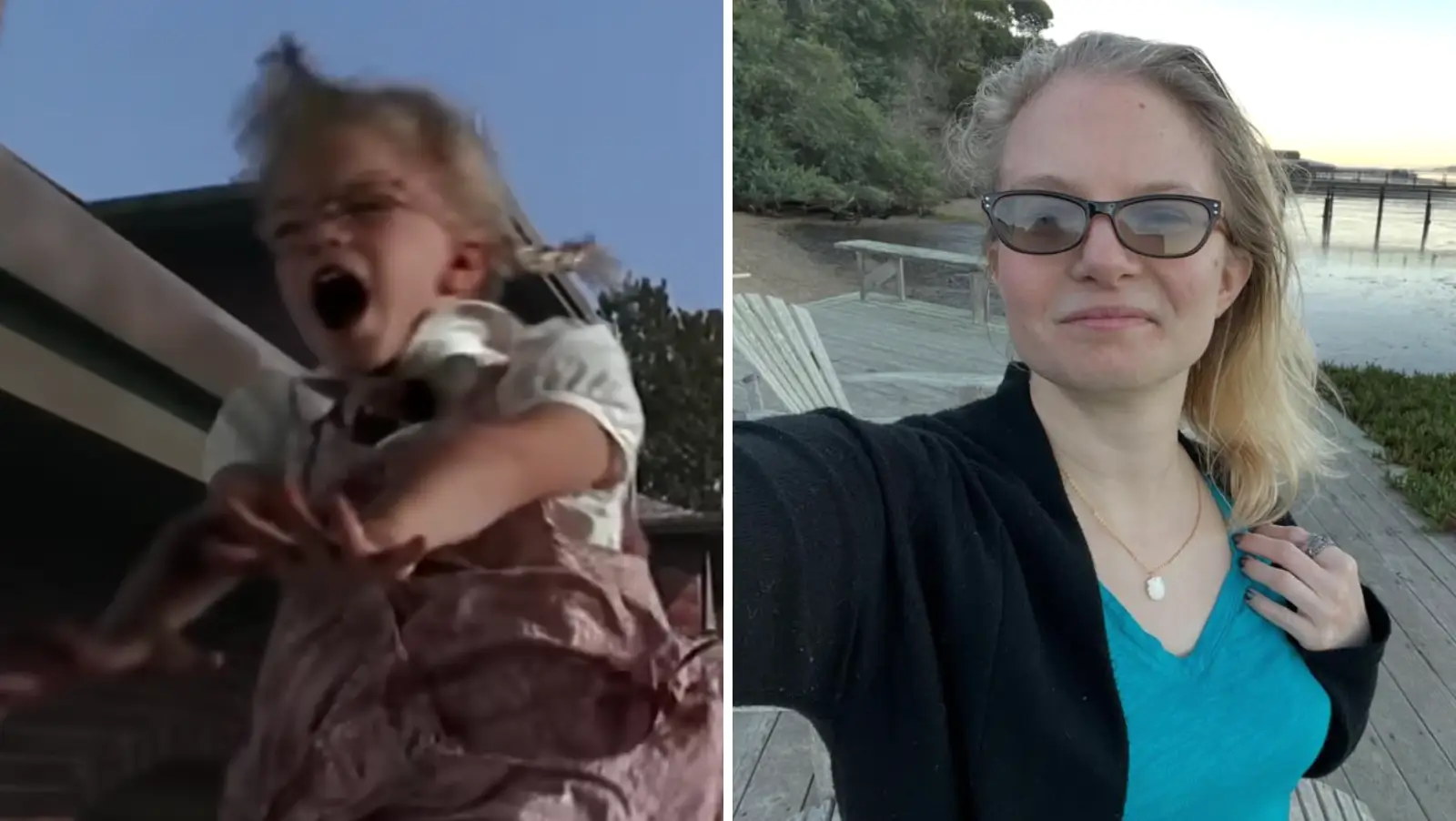 Jaki Steiger in Matilda and now (Sony/Instagram)