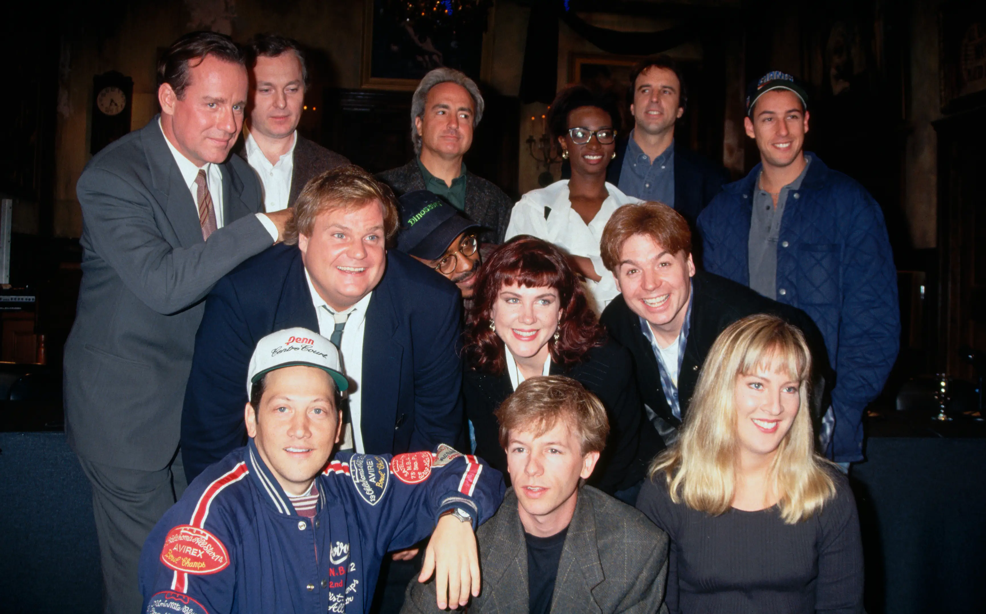 Both Mike Myers and Chris Farley appeared on SNL together (Mitchell Gerber/Corbis/VCG via Getty Images)