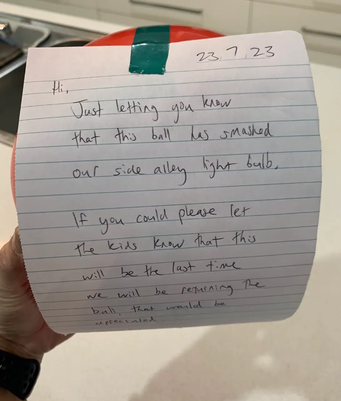 Peter was not happy with his neighbours' kids.