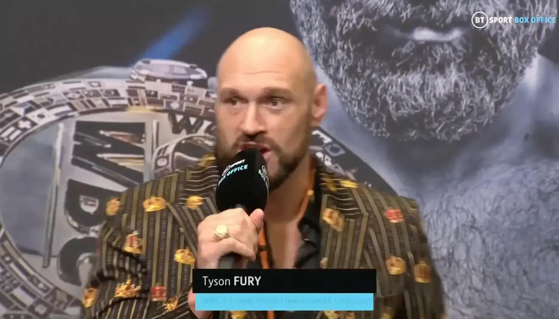 Tyson Fury at today's press conference.