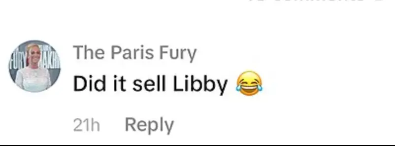 It seems Paris gave her blessing for Libby to sell the dress on (TikTok/@libbypeat)