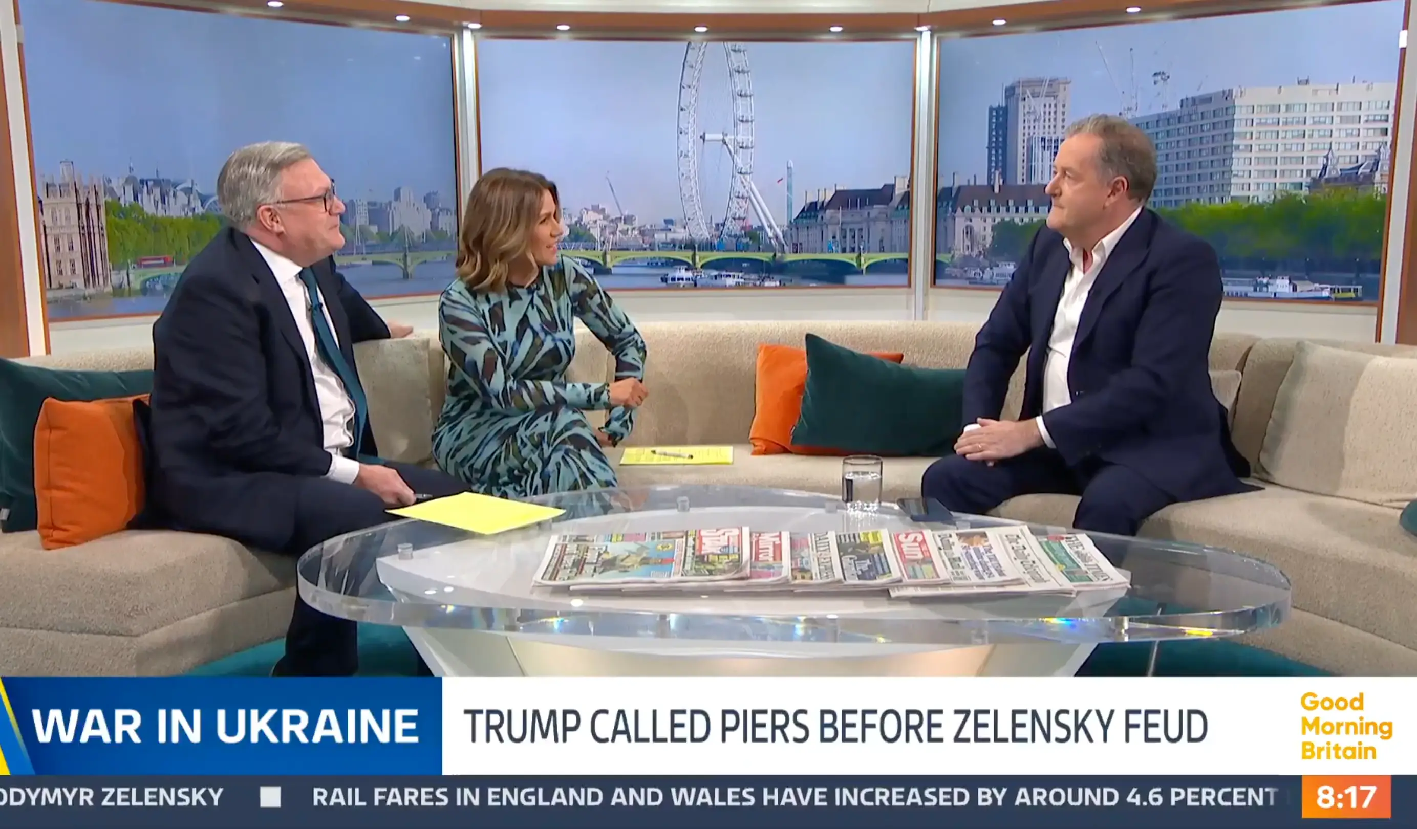 Piers Morgan returned to GMB this morning to discuss President Donald Trump (ITV)