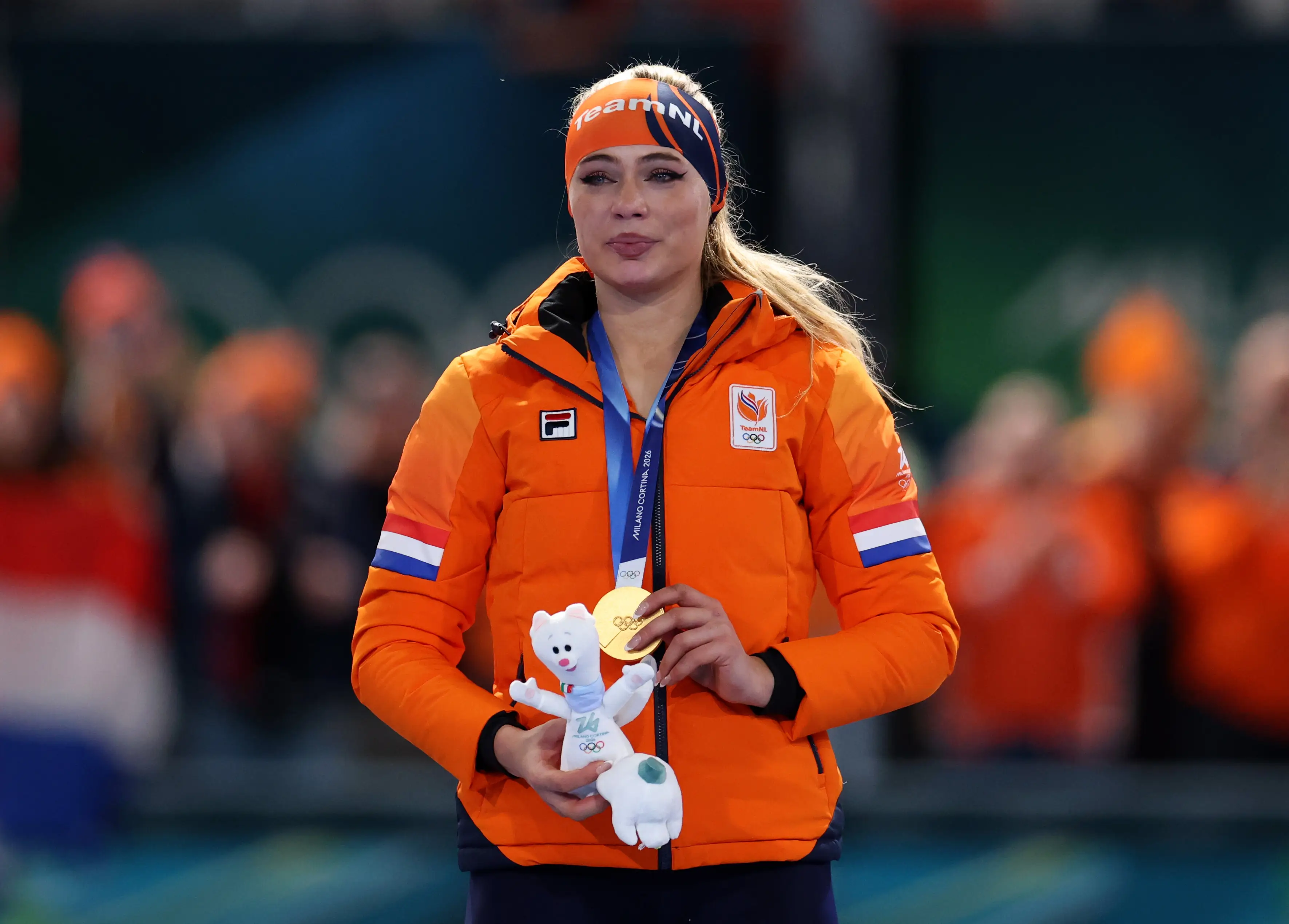The speed skating star took home gold (Dean Mouhtaropoulos/Getty Images)