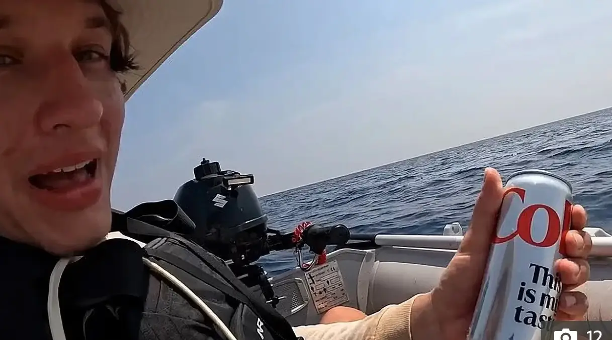 Polyakov, 25, left a can of Diet Coke behind for the Sentinelese people (YouTube)