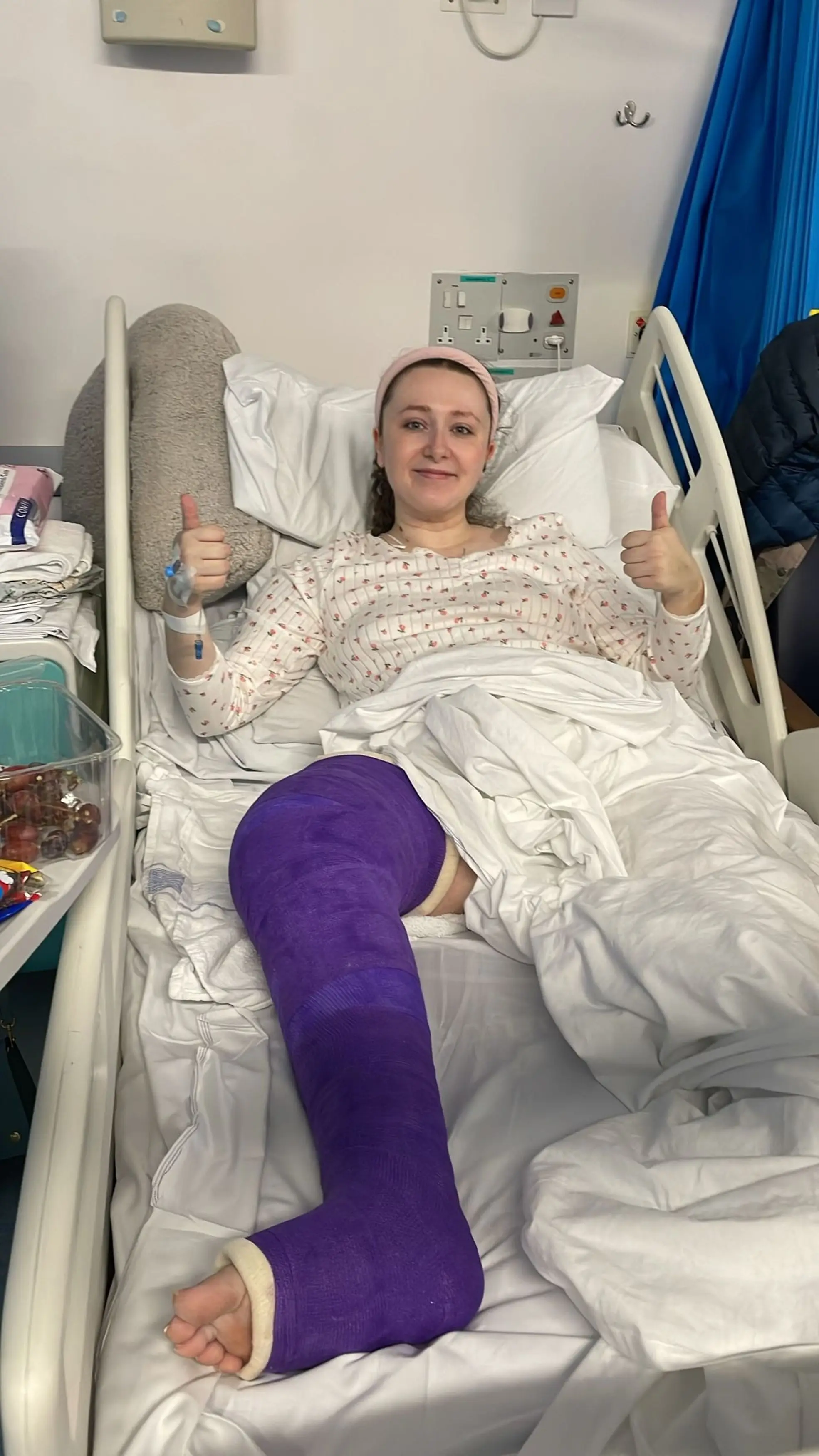 The 27-year-old underwent surgery and was terrified of losing her leg (Kennedy News and Media)