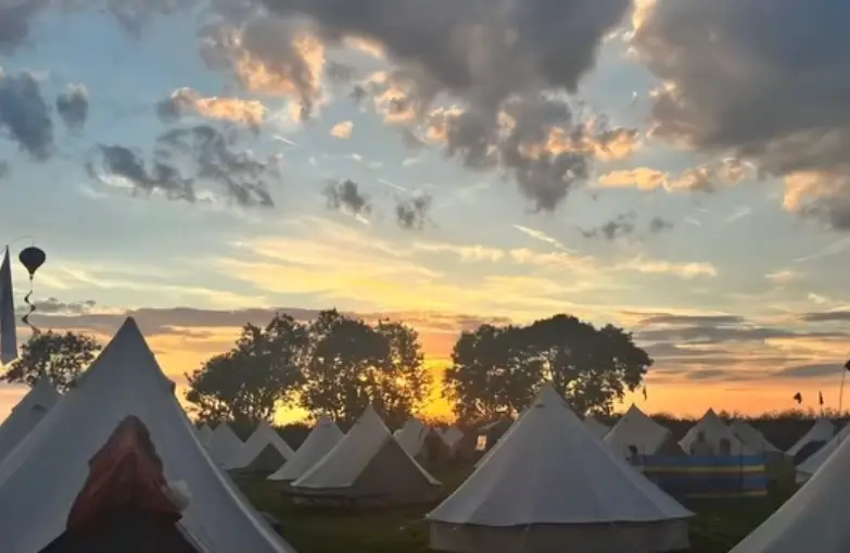 Revellers can stay in plush bell tents during the three day event, which cost £255 (Instagram/@swingathon.uk)