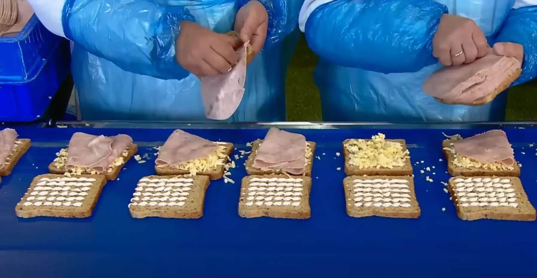 Imagine if one of the worker's wedding rings fell off and ended up in your sandwich... (How It's Made)