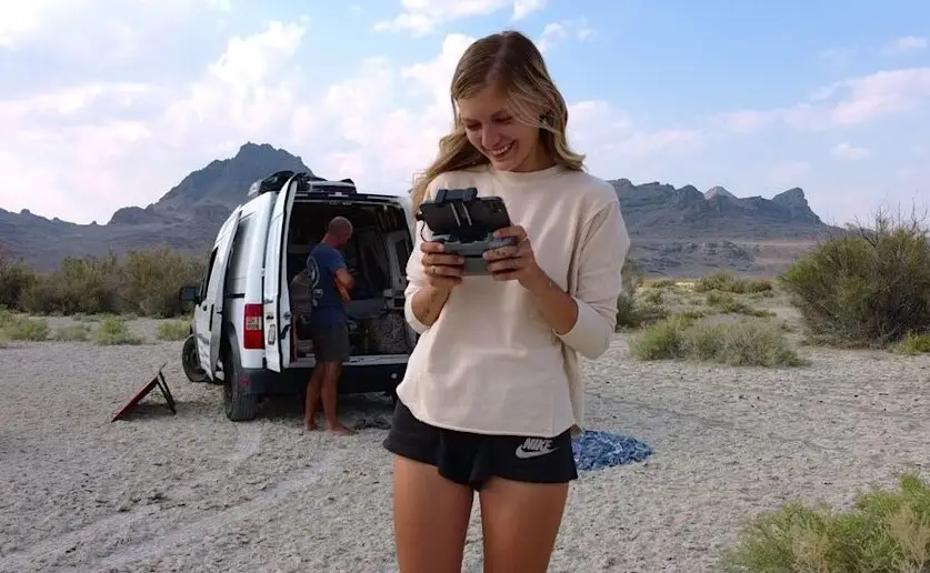 Gabby seen in happier times on the road trip (Netflix)