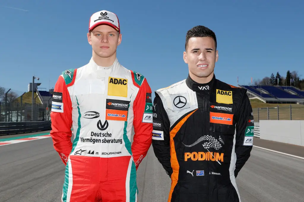Joey Mawson (R) with Mick Schumacher (L) (Andreas Rentz/Getty Images)