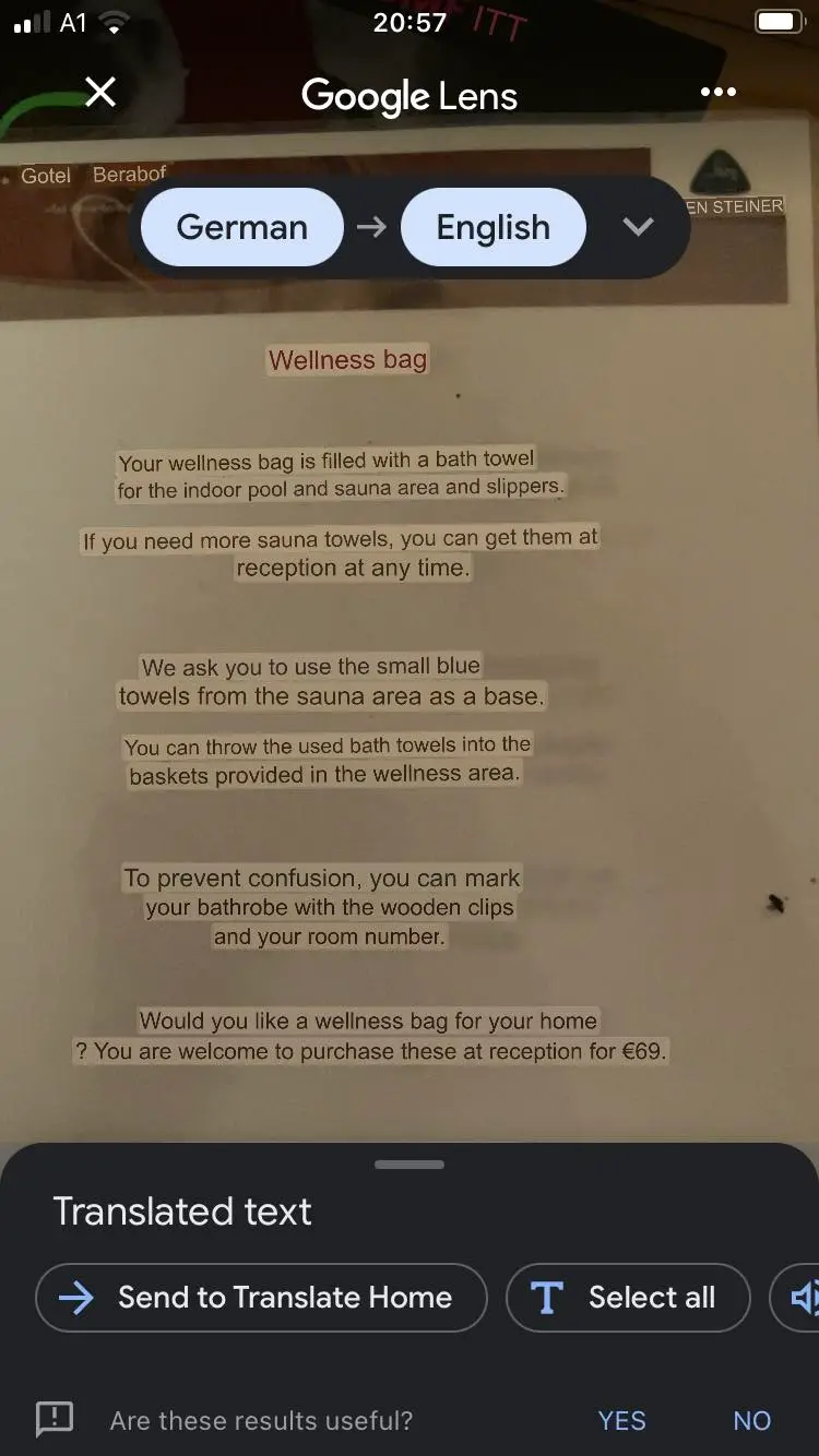 The (Google translated) note in my room about the blue towels (LADbible)