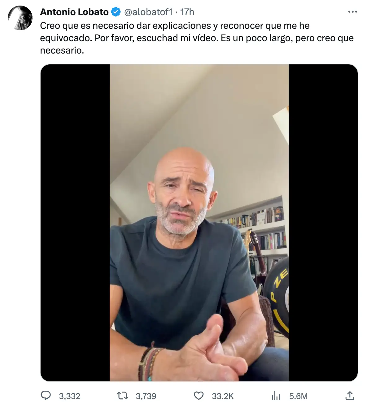 Antonio Lobato has since issued an apology.