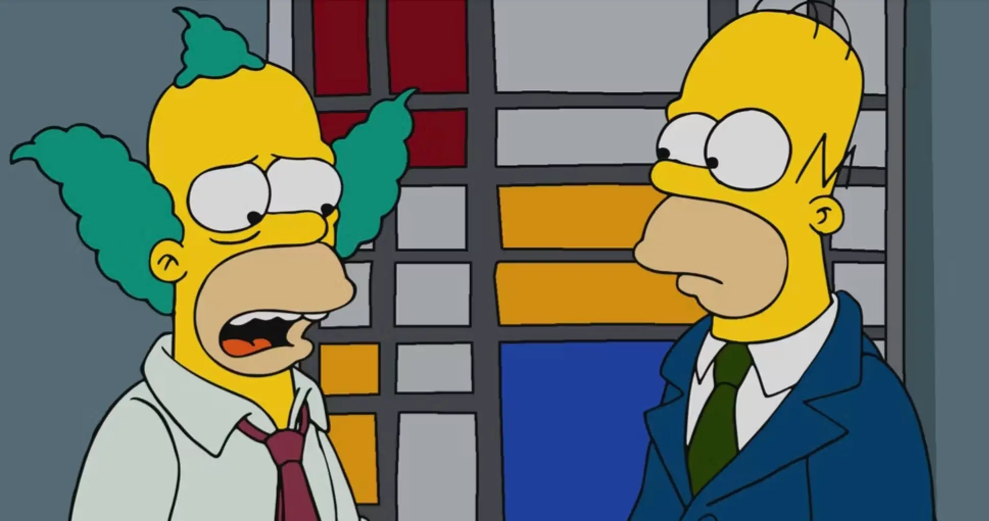 For those who haven't noticed, Homer Simpson and Krusty the Clown share a lot of similarities (Disney)