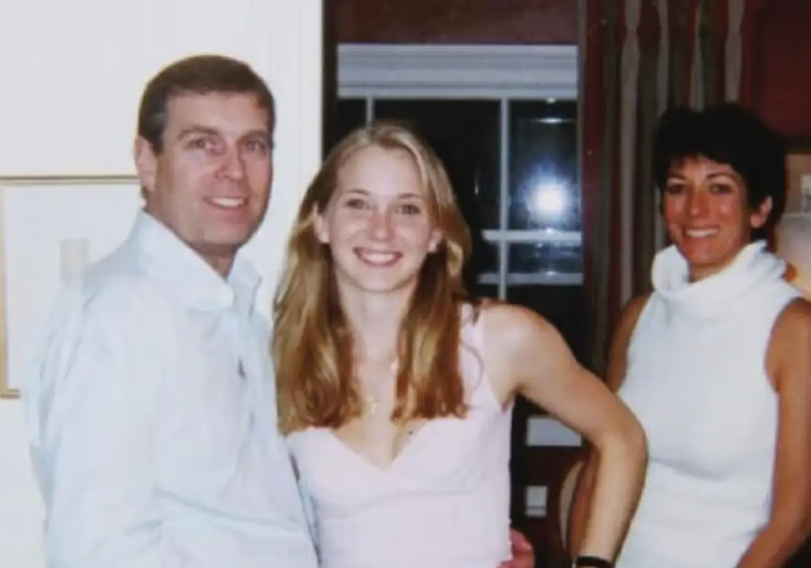 Ghislaine Maxwell has reportedly claimed this photo of herself, Prince Andrew and Giuffre is fake (US Justice Department/PA)