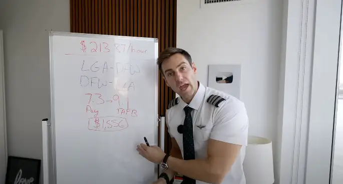 Viewers were shocked by Garrett's salary (YouTube/flywithgarrett)