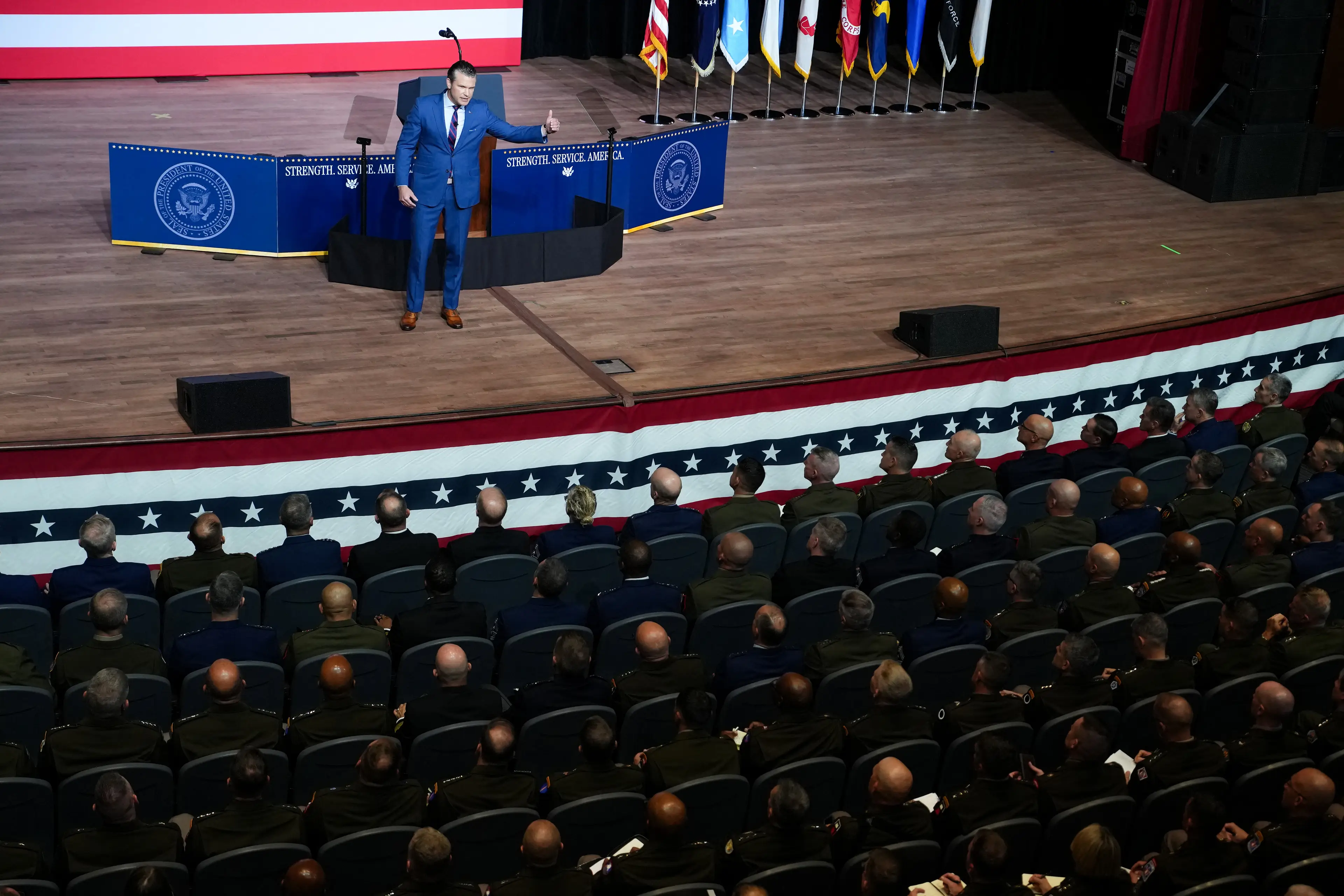 Pete Hegseth brought every US general into a room and told them not to be fat (ANDREW HARNIK/POOL/AFP via Getty Images)