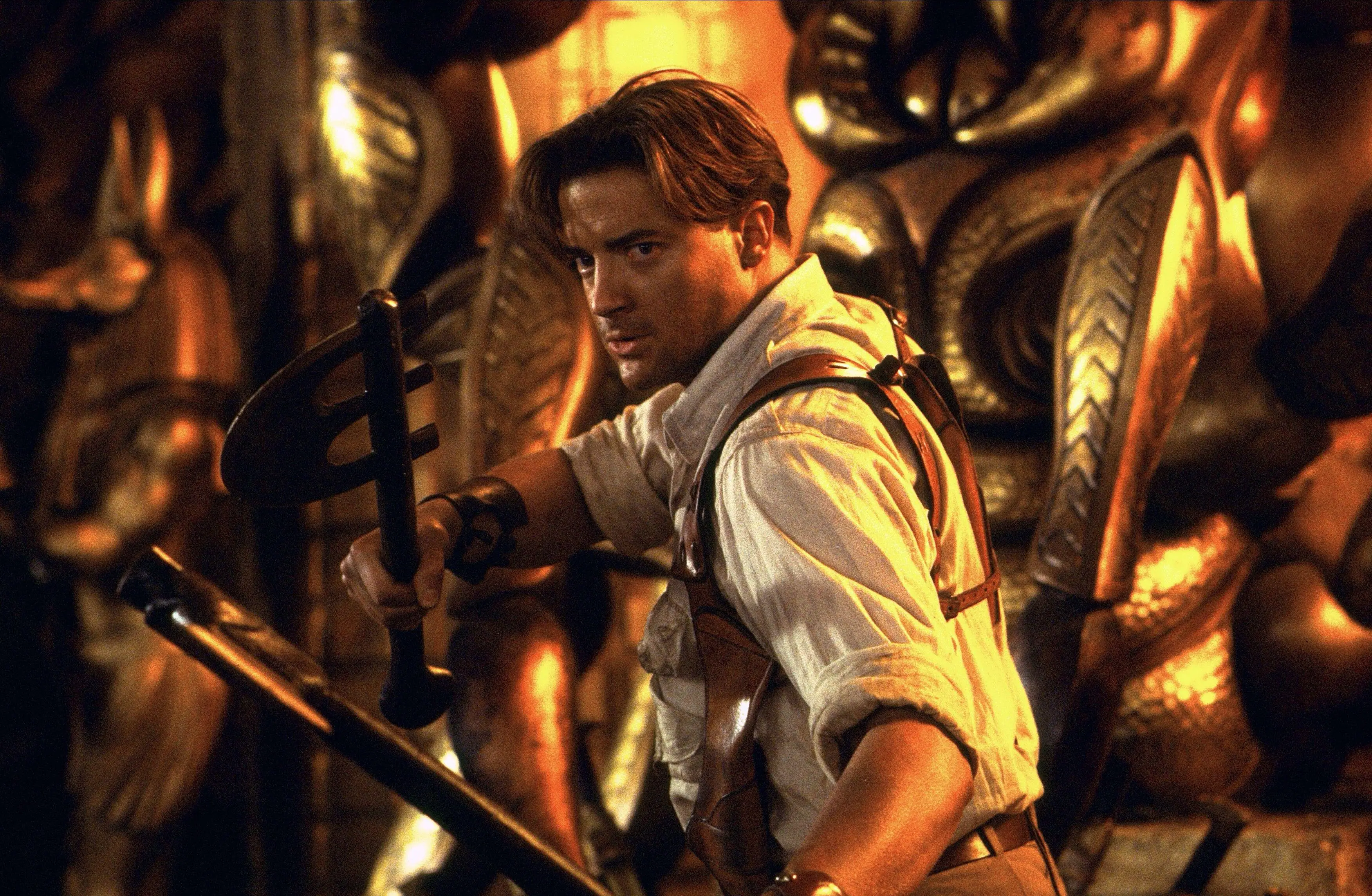 Brendan Fraser was almost choked to death while filming The Mummy.