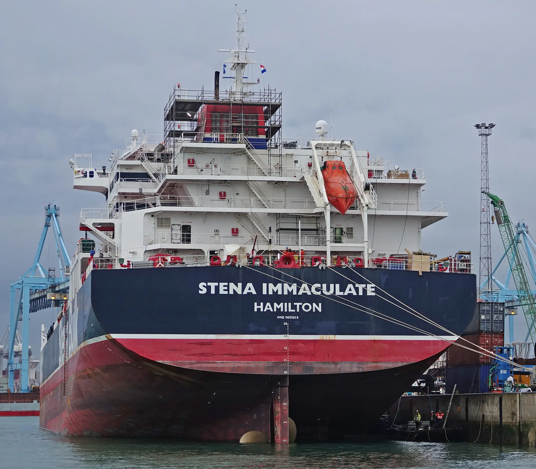 The Stena Immaculate, pictured here in 2019, is the oil tanker involved in the collision off the UK coast near Hull (By kees torn - STENA IMMACULATE, CC BY-SA 2.0, https://commons.wikimedia.org/w/index.php?curid=89961841)