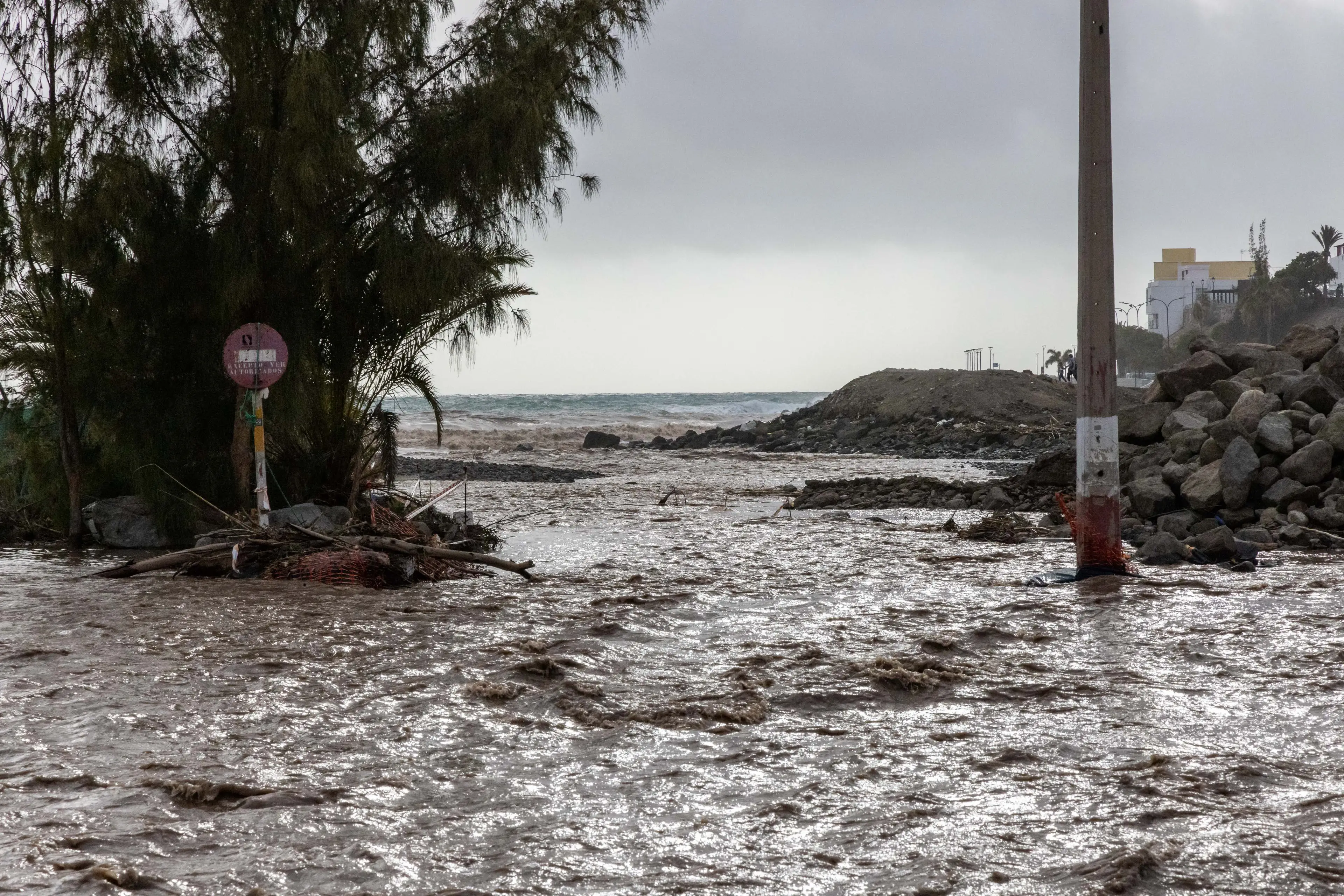 Gran Canaria was one of the many areas in the Canaries which has been battered by heavy rainfall (Europa Press Canarias via Getty Images)