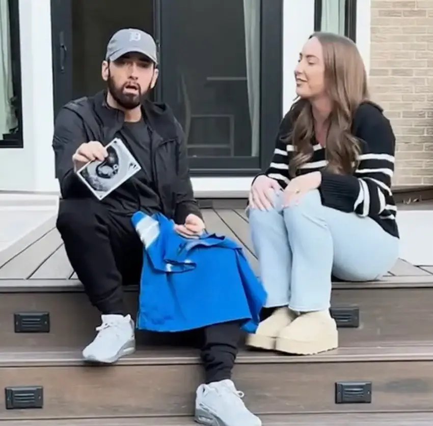 Eminem, who recently became a grandad, is known for lyrically letting rip when someone mention's his daughter's name (YouTube/EminemMusic)